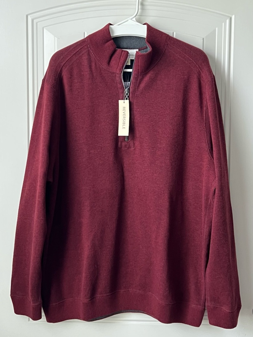 Tommy Bahama Flipside Men’s XL Reversible Half Zip Cotton Pullover NWT